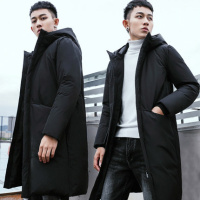 现代男孩 （XIANDAINANHAI）男士过膝加长羽绒服男中长款斗篷2019冬装韩版加厚大衣青年潮外套