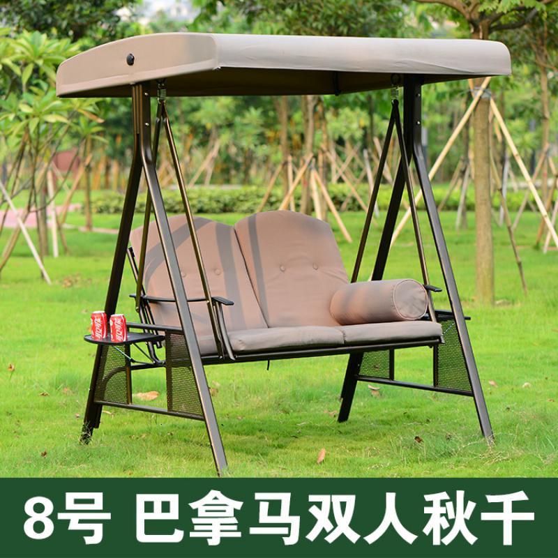 户外秋千双人摇椅成人休闲藤椅吊篮阳台庭院花园室外铁艺秋千吊椅定制