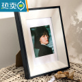 敬平木质相框摆台6寸7寸8寸定制洗照片做成画框放大挂墙儿童摆件相册 双色黑白 10寸摆桌+挂墙【20.3*25.3】