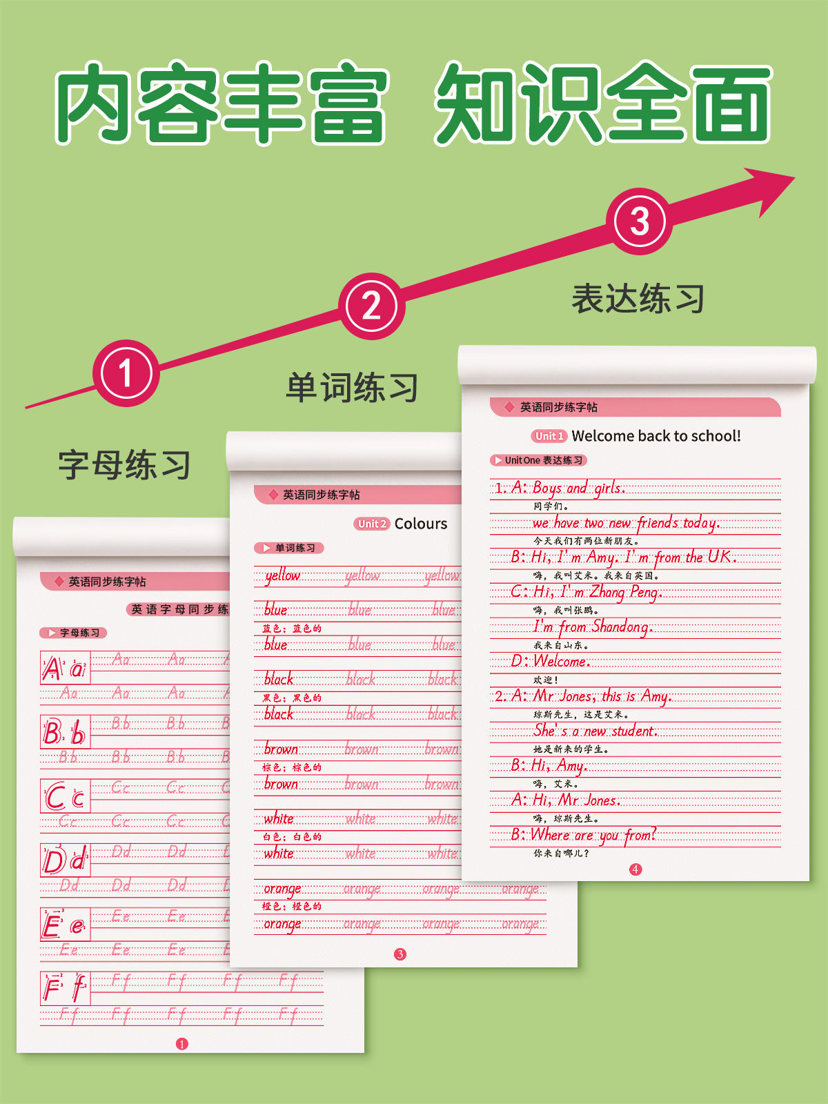 六年级衡水体英语上下册[人教版同步] [正版]三年级四年级五年级六年级衡水体英语字帖上册下册人教版同步临摹练字帖英文字母高清大图
