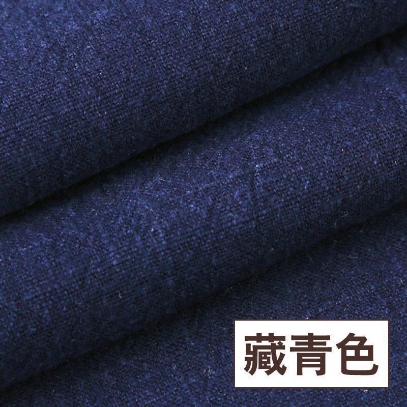 家柏饰(CORATED)水洗棉麻布料服装面料diy素色麻布薄款亚麻色夏季苎麻布料 藏青/半米价高清大图