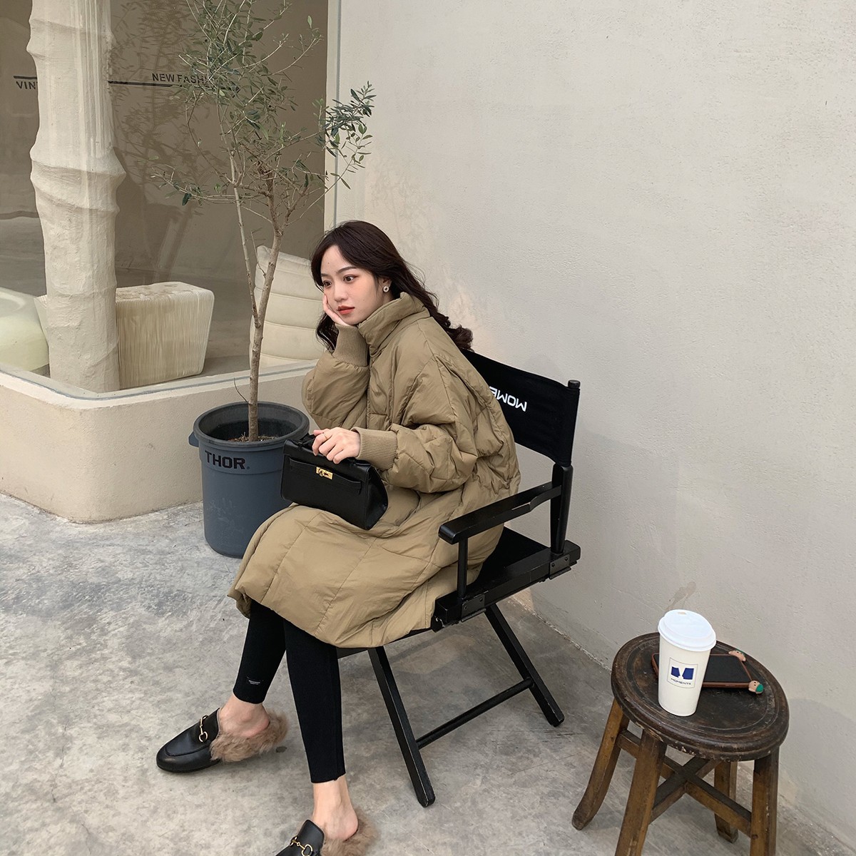 羽绒棉服女冬中长款大码宽松棉衣韩版加厚复古棉袄过膝简约外套潮_05232高清大图