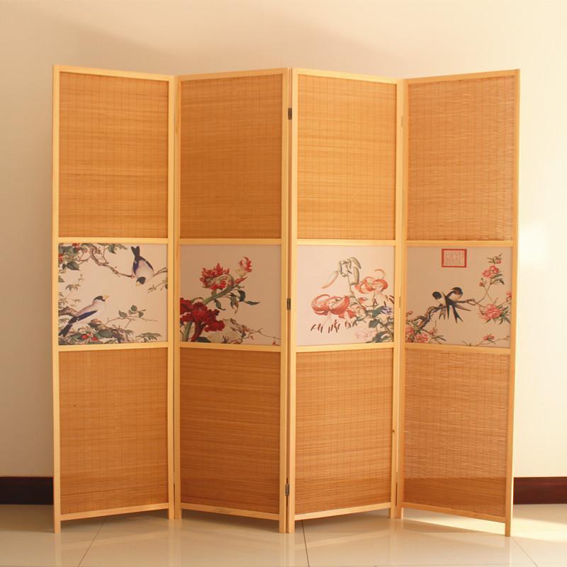 新中式屏风隔断折叠隔断客厅餐厅简约现公室实木玄关移动折屏_342