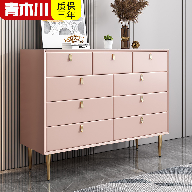 青木川 意式轻奢五斗柜主卧室房间客厅9斗橱多抽屉式落地床边柜岩板大容量立柜矮柜入户玄关门厅柜收纳储物柜电视柜床尾柜多用柜