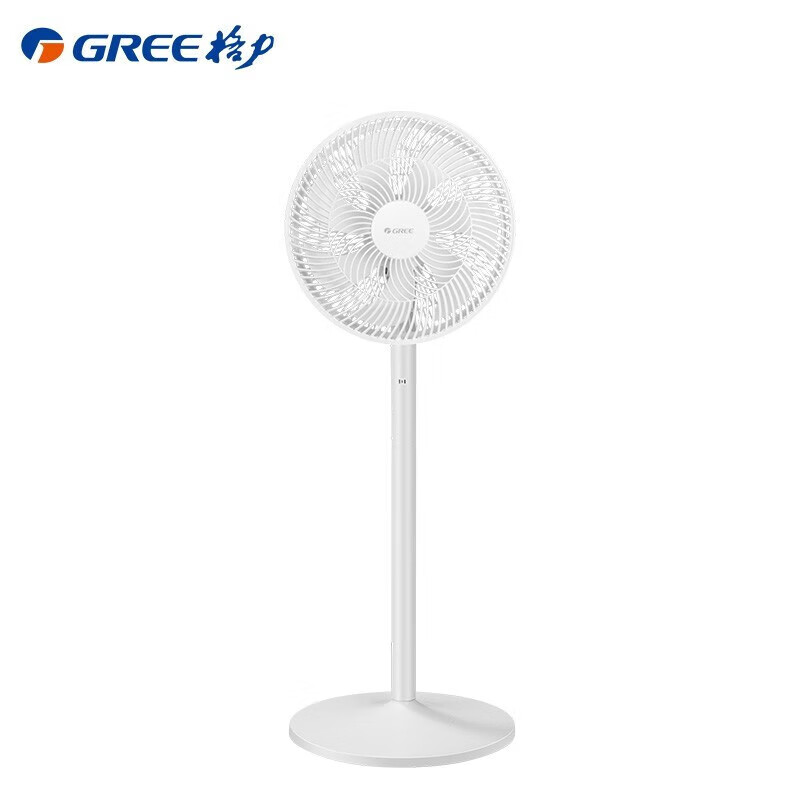 ‪格力(GREE)电风扇7叶轻音电风扇立式家用节能柔风落地扇台式桌面小型风扇大风量摇头宿舍电扇 FS-3015h7白