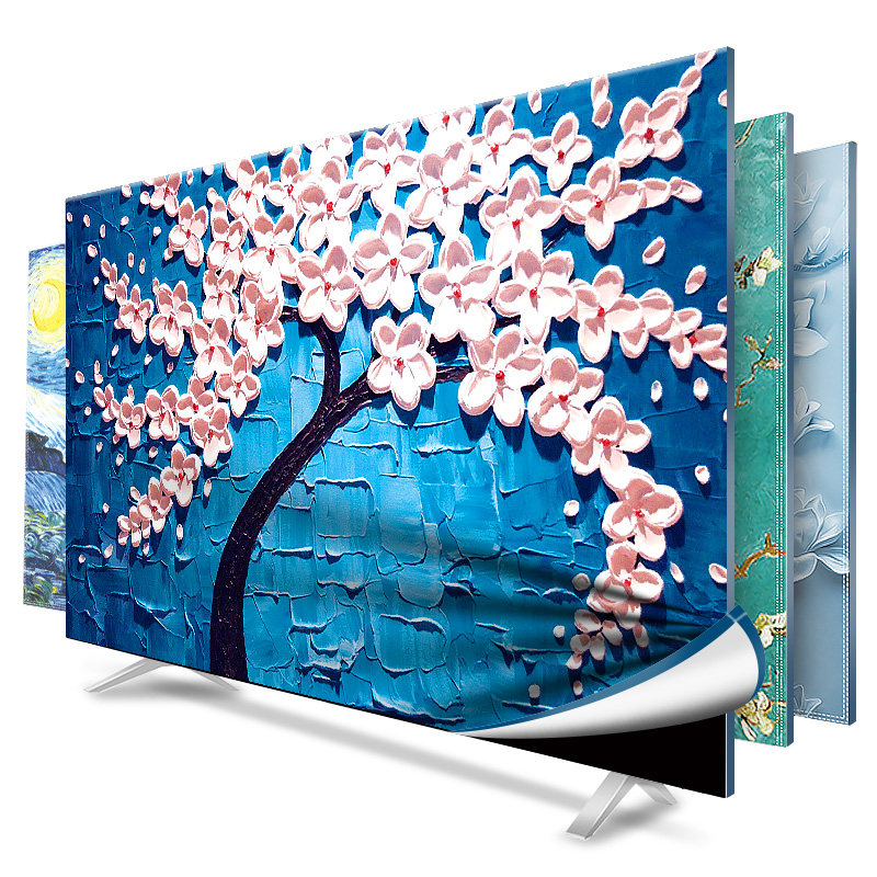 京城派 电视罩防尘罩套简约现代曲面电视机罩挂式液晶客厅50英寸52英寸 041发财树2 50-52寸(118*70cm)