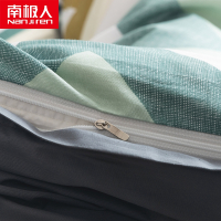 南极人(NanJiren) 全棉磨毛四件套纯棉秋冬加厚季床单被套简约床笠1.8m家纺床上用品