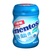 曼妥思清劲夹心无糖口香糖清新薄荷味56g瓶
