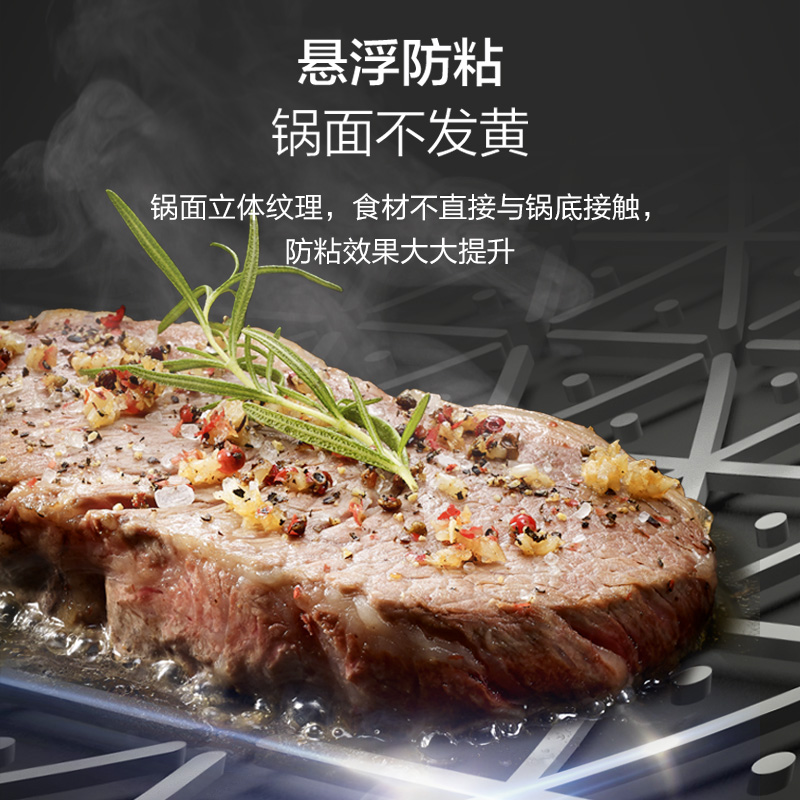 爱仕达炒锅不粘锅家用316L不锈钢平底炒菜锅电磁炉通用蜂窝煎锅少油烟可立盖燃气灶适用 316不锈钢 CC30E15WG高清大图