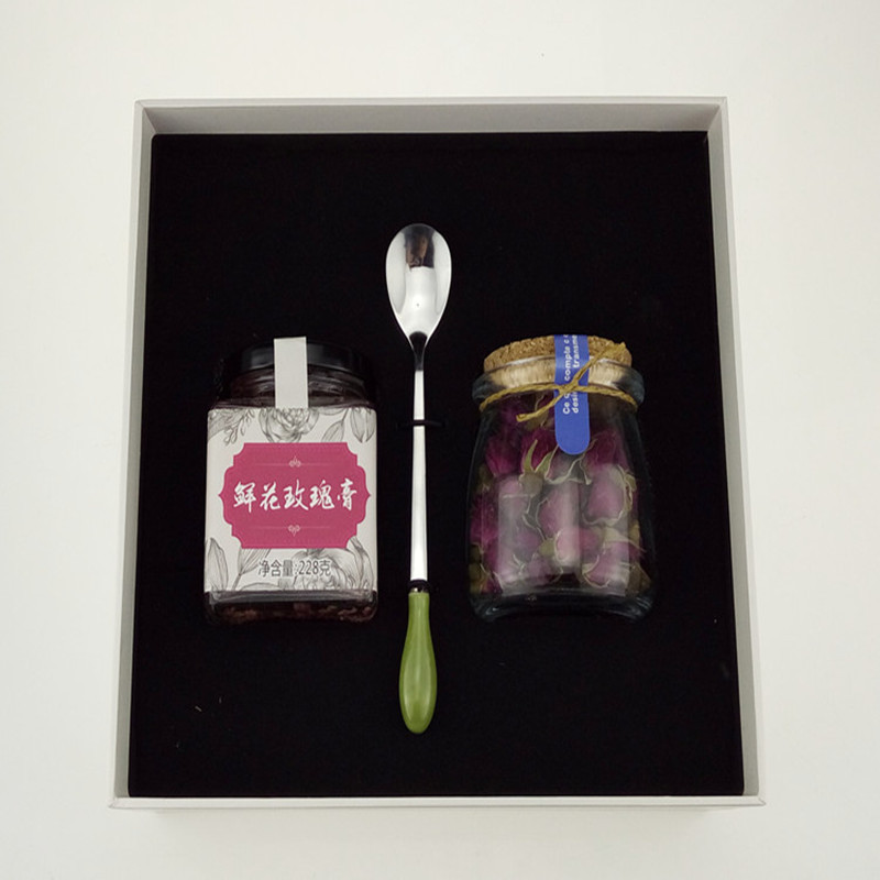 玫瑰蜜酱礼盒花语花意礼盒徐州晶贝食品平阴重瓣红玫瑰干花蕾