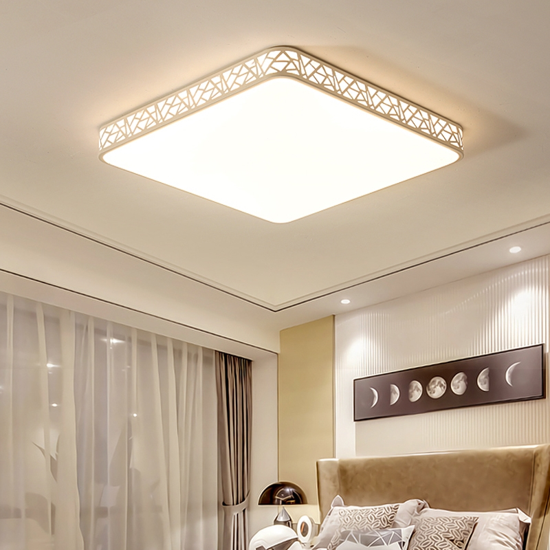 古达2020新款客厅灯简约现代大气吊灯具大厅大灯led吸顶灯长方形灯饰