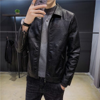 骄克雄狮(JANKELEONE)秋季新款韩版修身机车服pu皮夹克男青年帅气皮衣男士翻领外套潮流