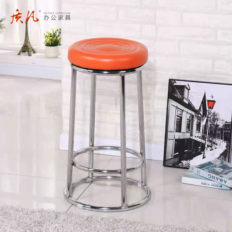 质凡 ZF-BY02高脚凳酒吧凳吧椅颜色备注 黑色坐垫高脚凳63CM高清大图