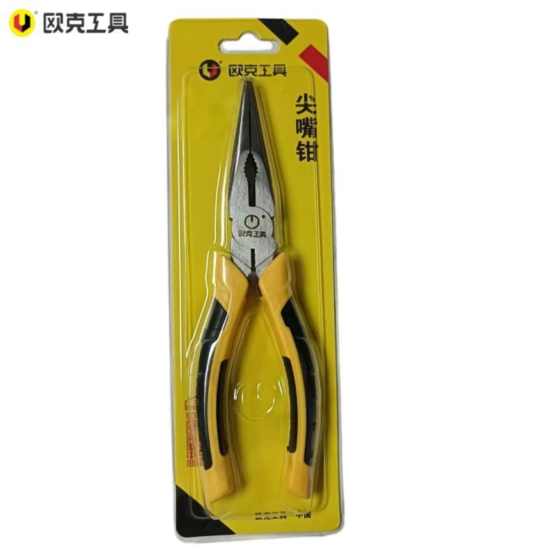 欧克 尖嘴钳包胶手柄电工用多功能 8英寸200mm OK-3064高清大图