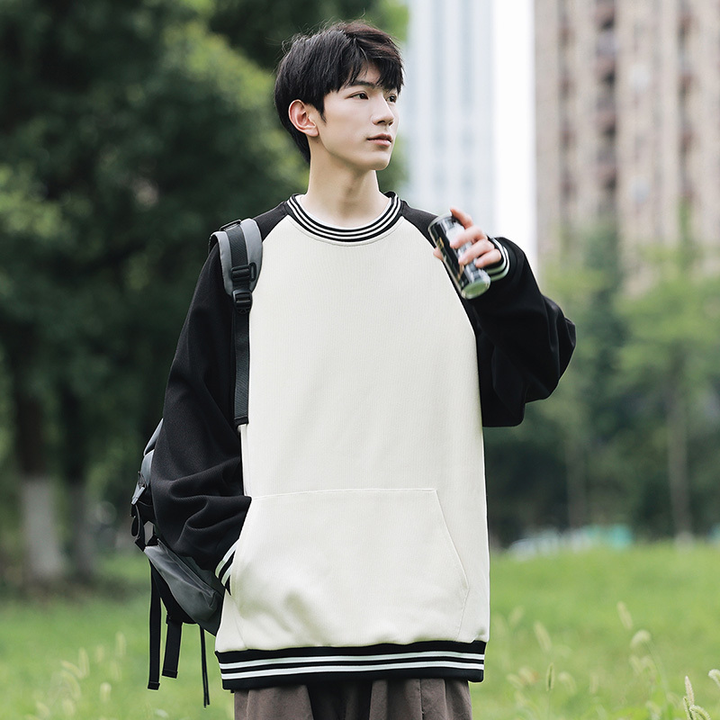 狮臣SHICHEN 2023年秋季新款男士卫衣圆领套头韩版时尚百搭卫衣男潮牌休闲运动卫衣男装