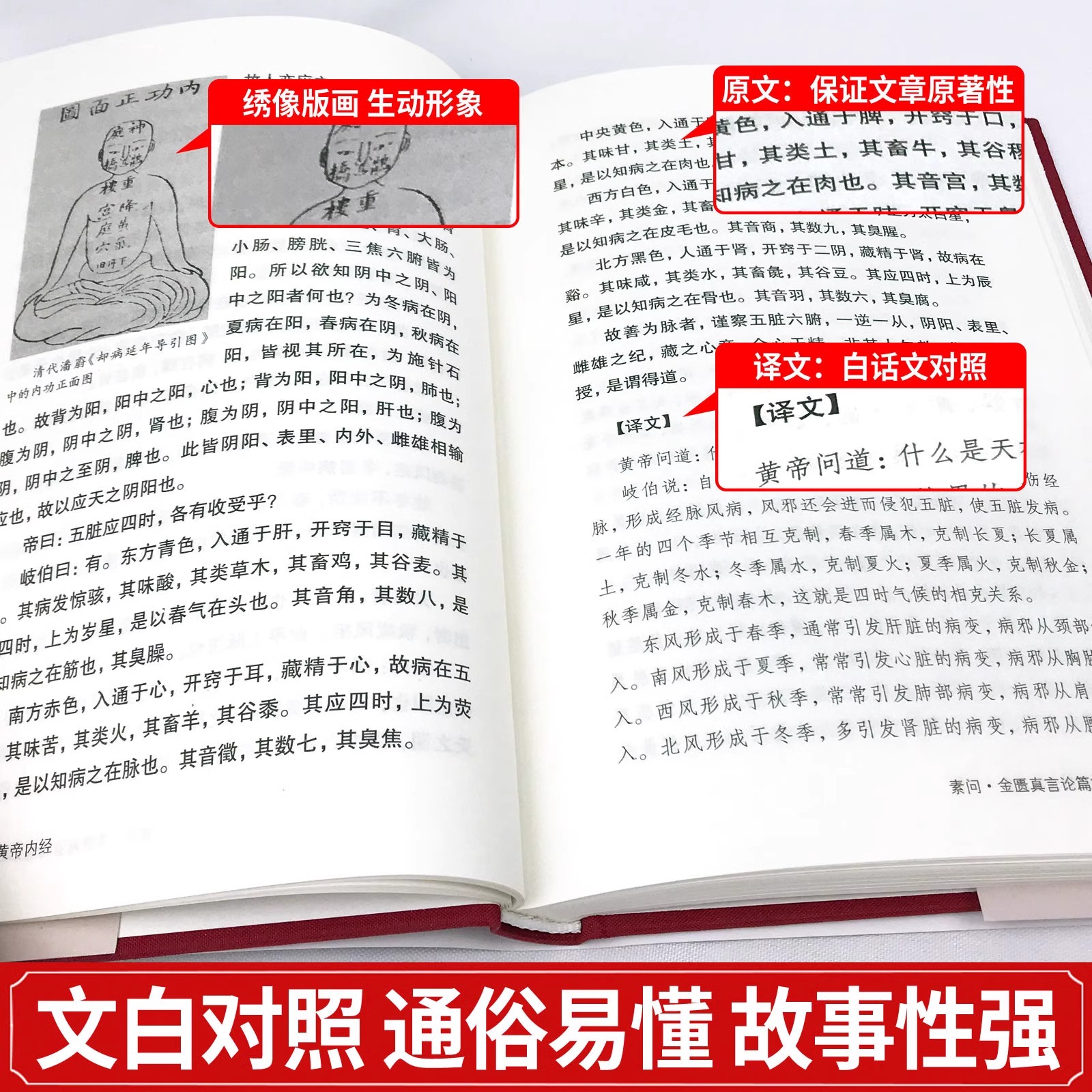 [正版]完整无删减黄帝内经全集原著原版皇帝内经白话文书人民卫生中医学四季养生法徐文兵倪海厦十二经脉揭秘与应用古籍出版社高清大图