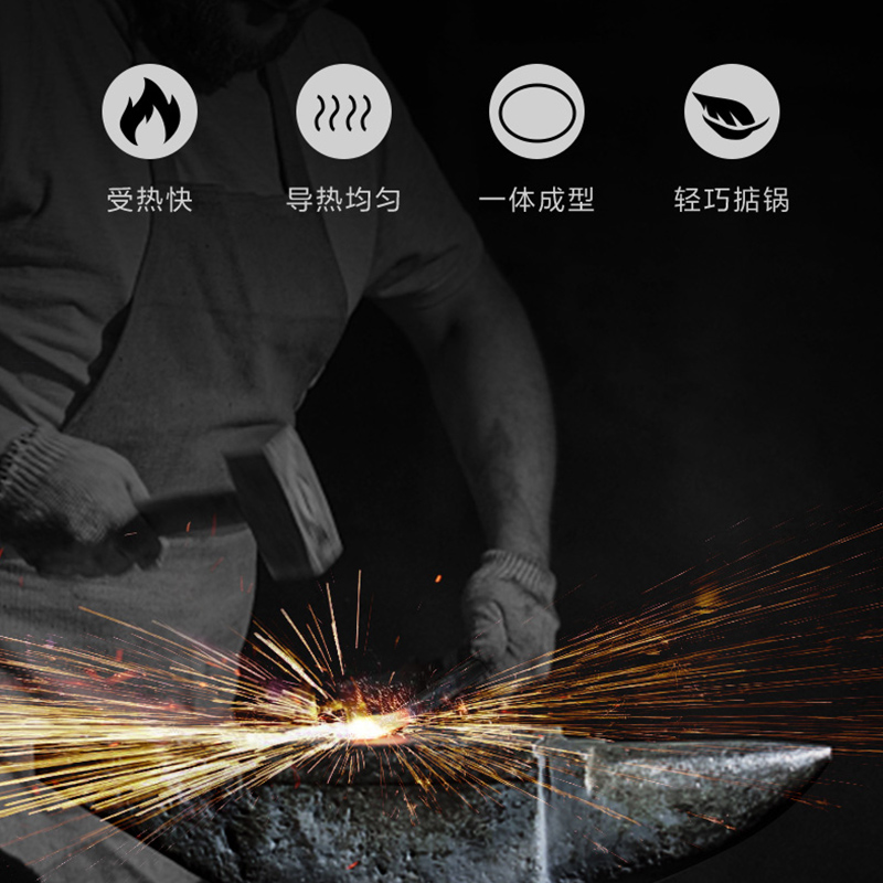 爱仕达(ASD) 锅具32CM不锈无涂层铁锅 爆炒炒锅电磁炉通用 WG8332ELX 32cm精铁炒锅高清大图