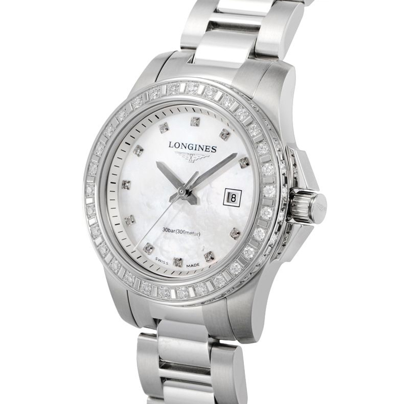 LONGINES浪琴康卡斯系列镶钻女士石英表L32580886