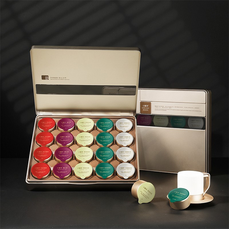 小罐茶金罐5款20罐拼装茶叶礼盒大红袍茉莉花茶白毫银针新老随机发货