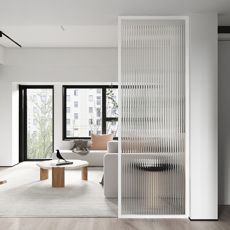 古达定制屏风隔断墙客厅卫生间玄关办公室长虹玻璃铁艺不锈钢现代轻奢