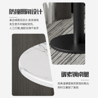 戴劲 洽谈桌北欧轻奢奶茶店皮质茶桌椅组合简约一桌两椅 浅灰色
