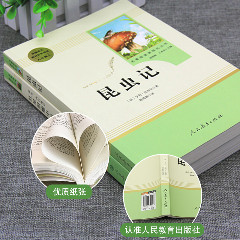 红星照耀中国+昆虫记[赠导练+同步笔记8年级数学] [正版]昆虫记法布尔原著初中生八年级上册名著阅读人民教育出版社红星照高清大图