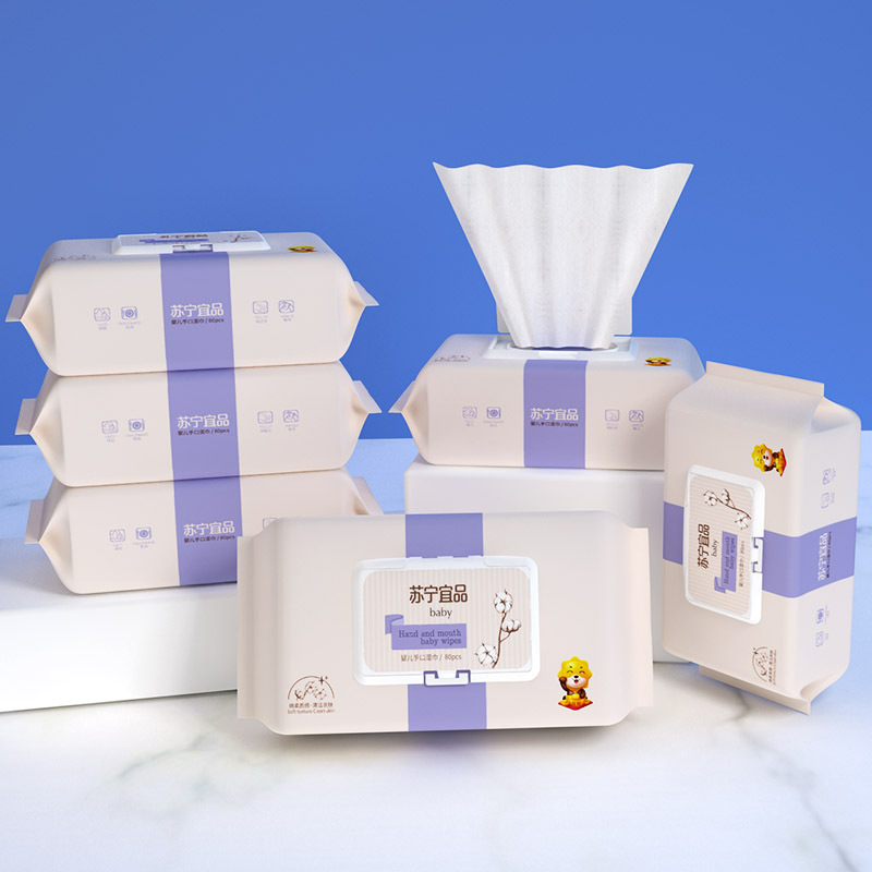 苏宁宜品 婴儿手口柔湿巾80片*10包高清大图
