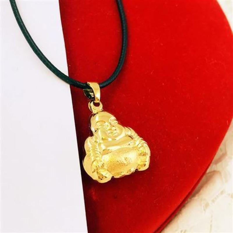 镀金吊坠金弥勒佛金佛吊坠项坠男女士吊坠真空镀真金年底小号实心