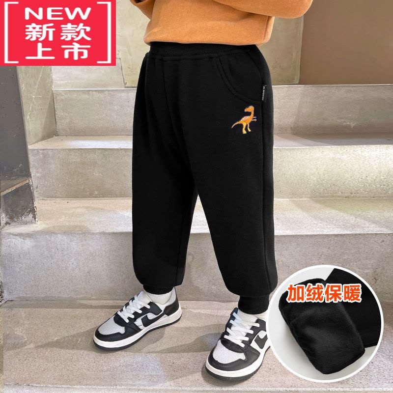 可莉允板牙男童加绒运动裤子冬装秋冬款婴儿童装宝宝小童保暖卫裤潮冬季保暖裤图片