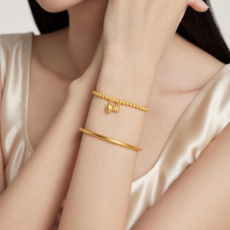 周大福传承经典传承合合莲心莲蓬黄金足金手链计价(工费:1280元)F221393图片