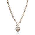 盖尔斯(GUESS)金属镶嵌水晶心形吊坠项链两 tone 设计时尚优雅女