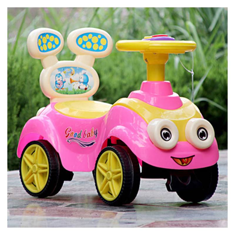 蓝大眼音乐儿童滑行车扭扭车宝宝助步车学步车带音乐静音轮玩具手推车