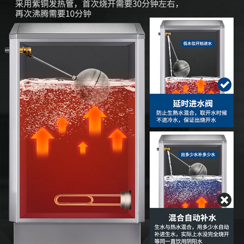 裕豪(YUHAO) 开水器节能环保ZK-3k自动电热商用饮水机不锈钢烧商用开水机电烧水器 ZK-3K开水器28升40L高清大图