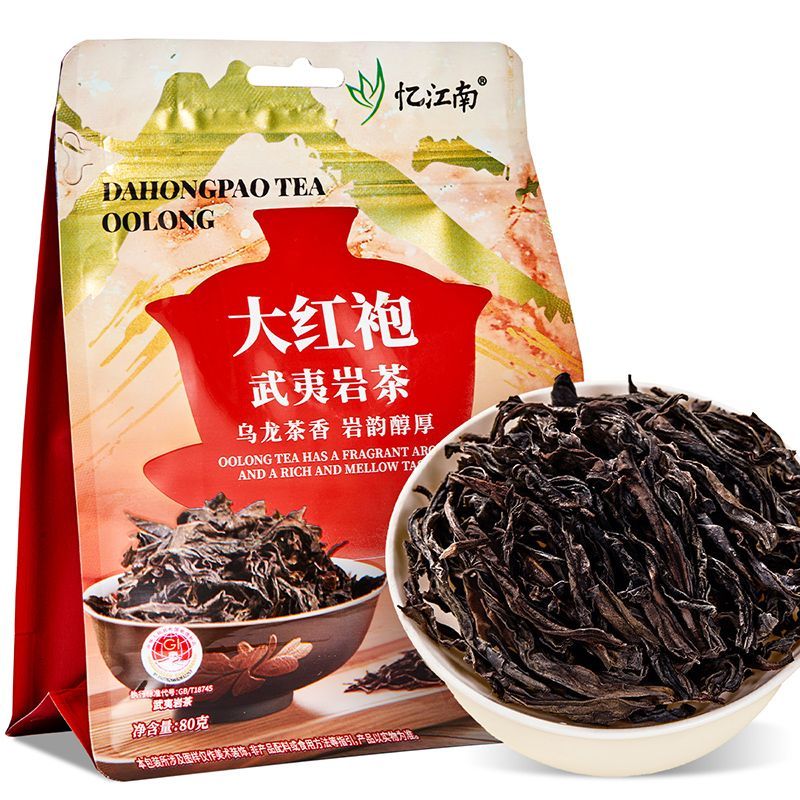 忆江南 一级大红袍乌龙茶袋装散茶 八边袋-80g大红袍-袋装