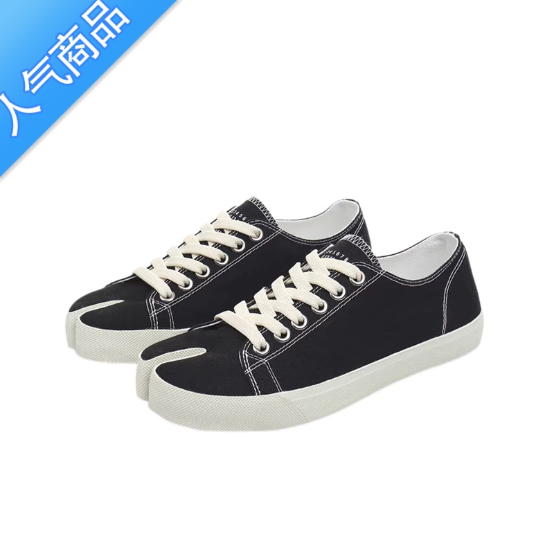 SUNTEKtabi分趾鞋女2023年新款系带猪蹄马蹄分脚趾猪脚饼干休闲帆布鞋高清大图