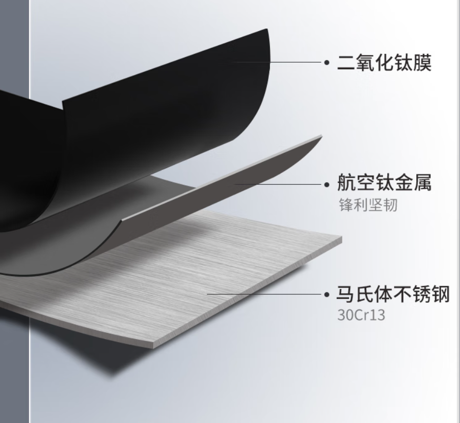 OOU! 黑钛厨房剪刀 CJ0061B 210*85mm 锋利耐用 抗腐蚀设计 高颜值家用必备高清大图