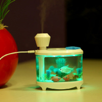 迷你USB鱼缸加湿器纳丽雅(Naliya)家用空调房卧室 鱼缸灯加湿大容量孕妇婴儿 粉红色