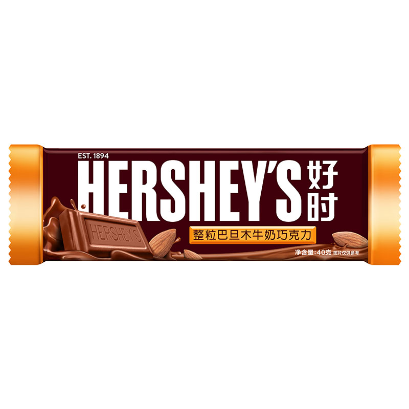 好时(Hershey’s)Hershey’s/好时巧克力排块40g牛奶黑巧巴旦木白巧风味休闲零食品糖果高清大图