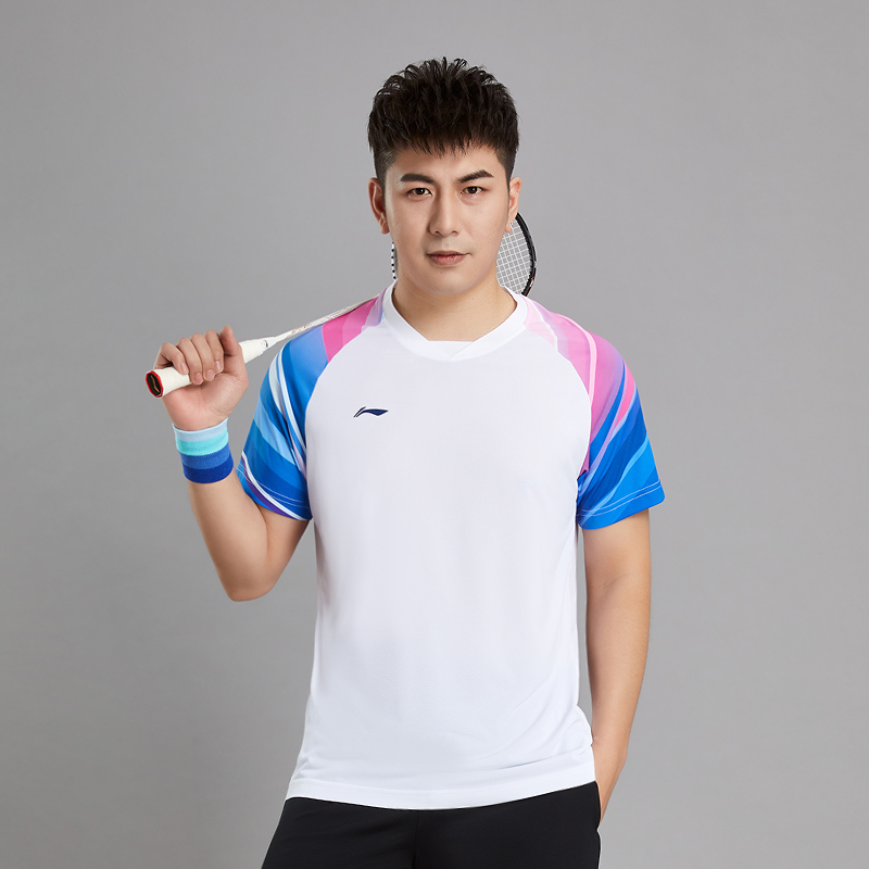 李宁新品羽毛球服男速干衣t恤女款夏季套装上衣炫动精彩运动队服视频