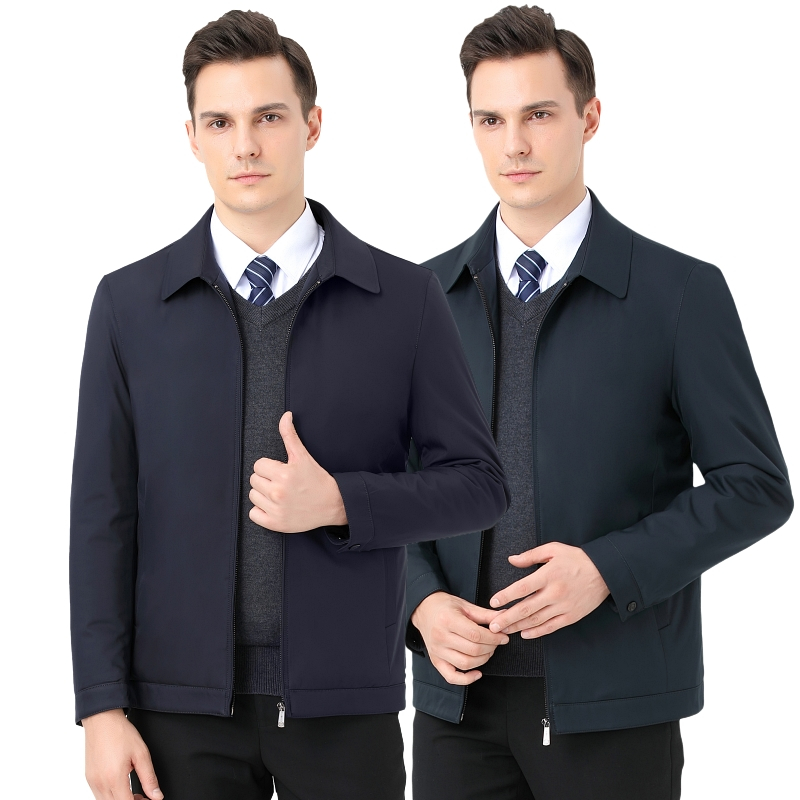 免费试穿 2024春秋正品新款夹棉夹克男士外套加厚爸爸冬装翻领休闲中老年茄克衫棉衣高端外套正品官方旗舰店高清大图