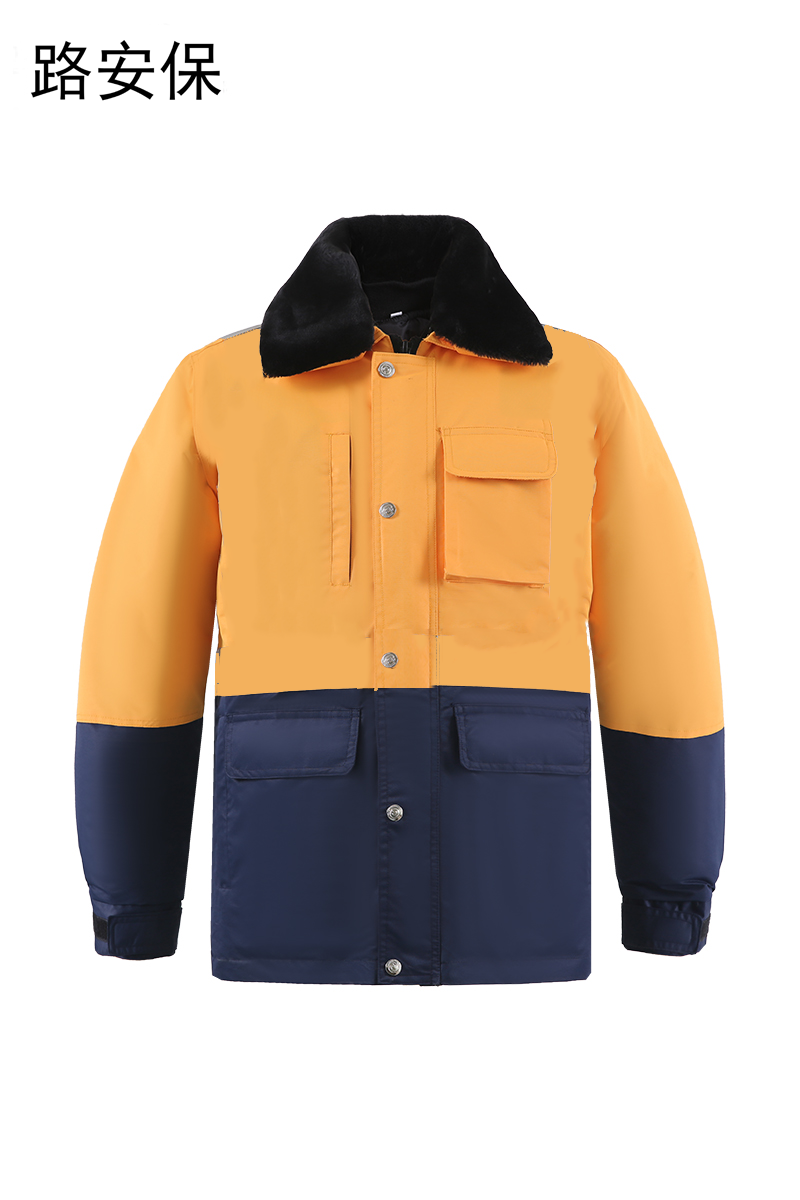 路安保皮短大衣羊剪绒皮毛一体内胆防寒防风件高清大图