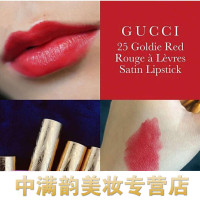 《七夕礼遇》Gucci古驰金管口红小碎花 2019新款缎面唇膏203 505 25送女友表白生日 金管25正宫红