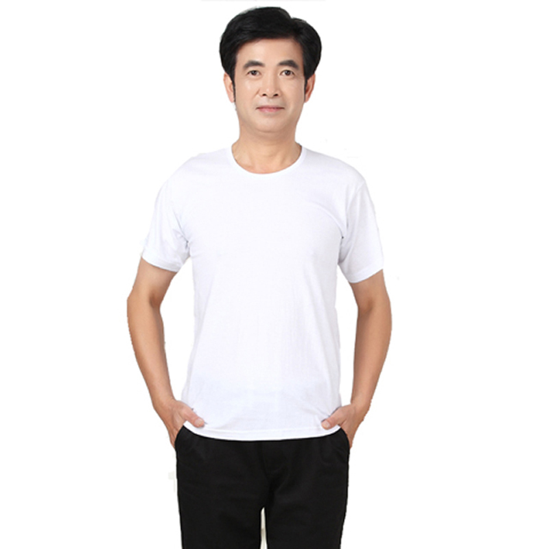 菊花牌纯棉老头衫男士短袖汗衫内衣中老年人宽松白色跨栏t恤衫