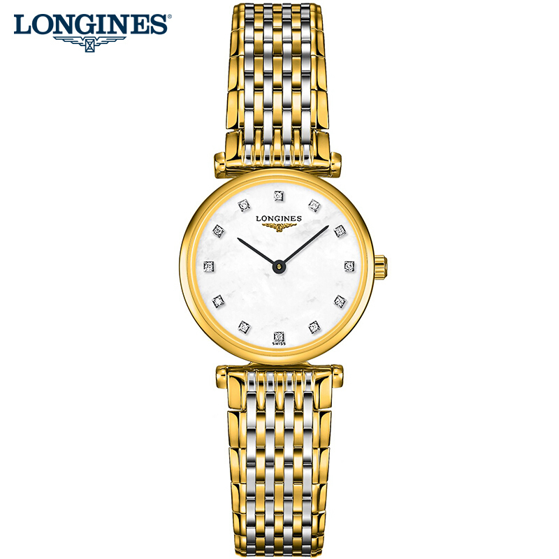 浪琴(Longines)瑞士手表 嘉岚系列 商务时尚 精钢表带 石英女士表L4.209.2.87.7