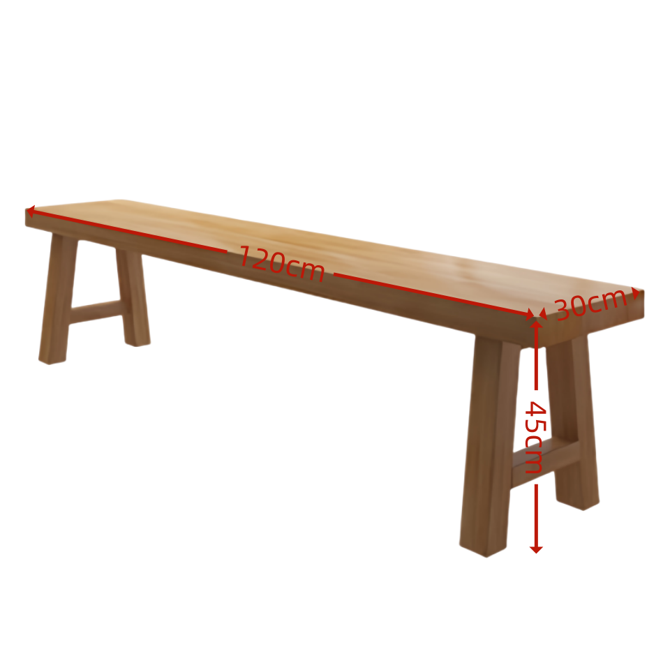 芙首泰实木长凳1200*300*450mm个高清大图