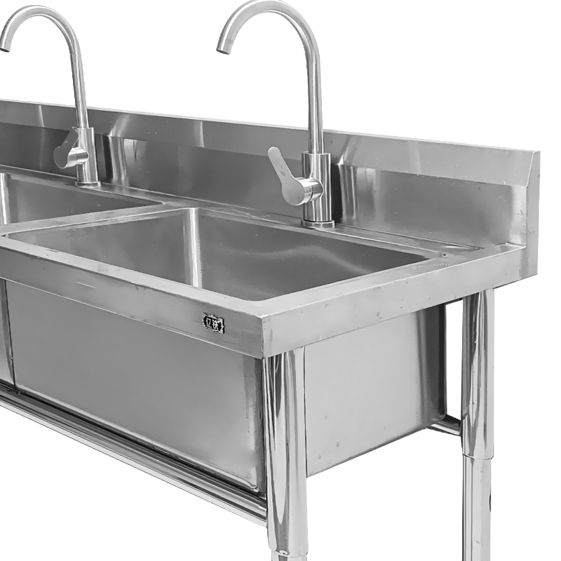 亿铁(YI TIE)不锈钢厨房洗手池洗菜池双孔水池C款120*60*80cm/台高清大图