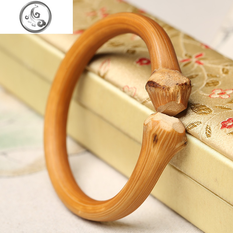 双龙头无节鸡血藤金刚藤的手镯男款女款情侣条藤木镯子手环饰礼品