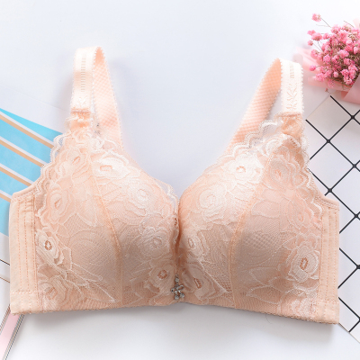 内衣女深v收副乳蕾丝中厚款文胸聚拢小胸性感无钢圈上托16款适中肤色