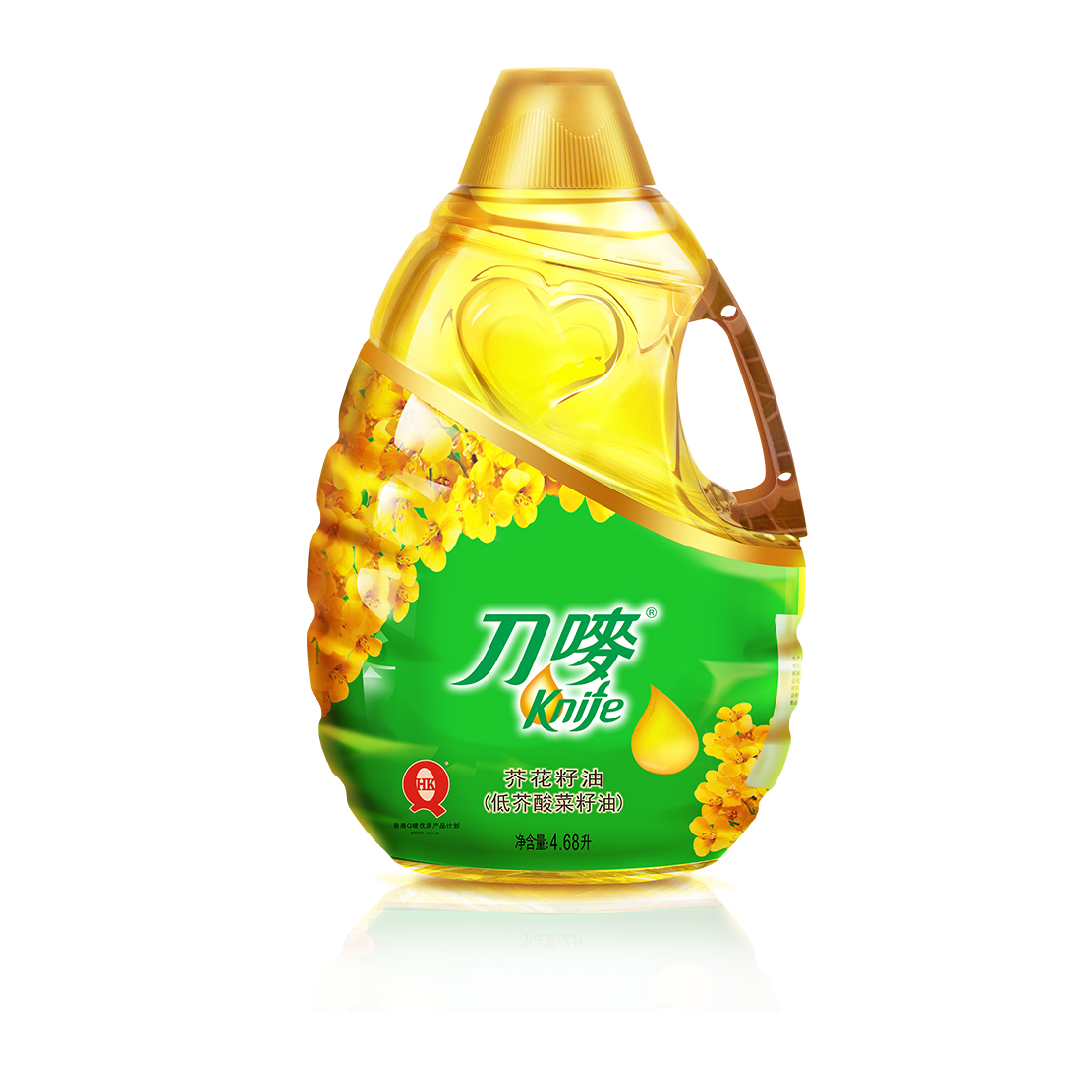 刀唛芥花籽油4.68l 非转基因植物食用油健康调味油菜籽油桶装