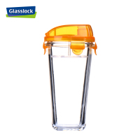 三光云彩(GLASSLOCK)韩国进口玻璃水杯茶杯办公室花茶杯泡茶杯随手杯黄色 RC918 450ml玻璃水杯